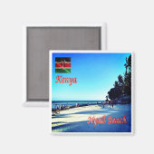 zKE019 KENYA, Nyali Beach, Afrika, Fridge Magneet (Voorkant / Achterkant)