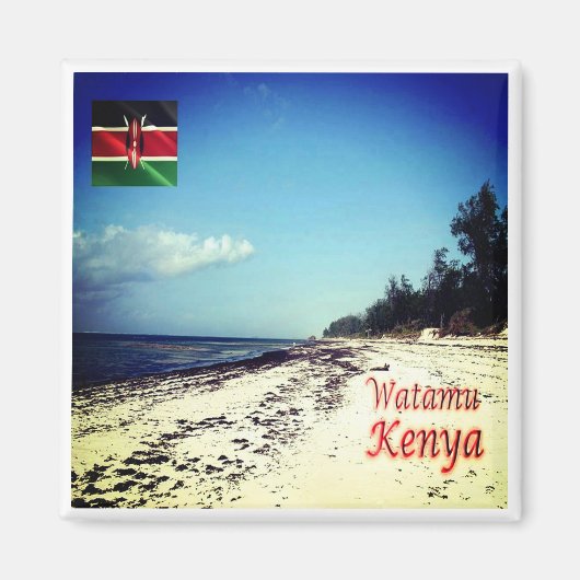 zKE025 KENYA, Watamu Beach, Afrika, Fridge Magneet (Voorkant)