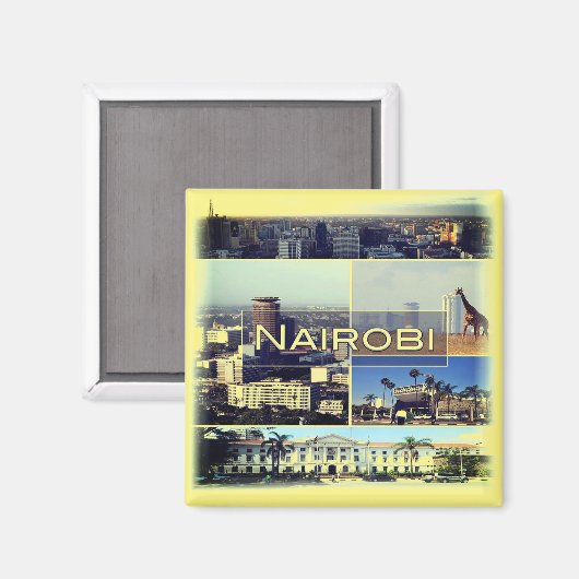 zKE026 NAIROBI, Kenia, Afrika, Fridge Magneet (Voorkant / Achterkant)