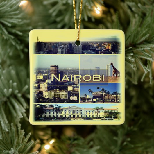 zKE026 NAIROBI, Kenia, Afrika, Keramisch Ornament (Boom)