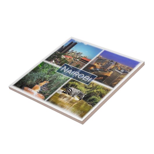 zKE028 NAIROBI, Mozaïek, Kenia, Afrika, Tegeltje (Zijkant)