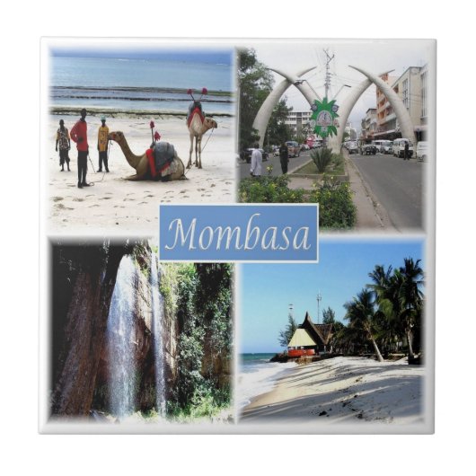 zKE030 MOMBASA, Mozaïek, Kenia, Afrika, Tegeltje (Voorkant)