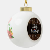 ZKerstling Nederlands Merry Kerstmis, Rustic Keramische Bal Ornament (Links)