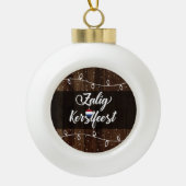 ZKerstling Nederlands Merry Kerstmis, Rustic Keramische Bal Ornament (Voorkant)