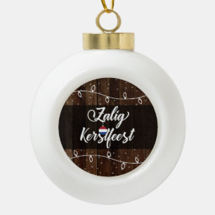 ZKerstling Nederlands Merry Kerstmis, Rustic Keramische Bal Ornament