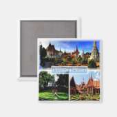 zKH003 PHNOM PENH, Silver Pagoda, Cambodja, Fridge Magneet (Voorkant / Achterkant)