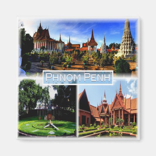 zKH003 PHNOM PENH, Silver Pagoda, Cambodja, Fridge Magneet (Voorkant)