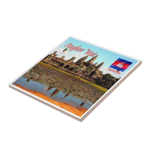 zKH005 ANGKOR WAT, Cambodja, Azië, Tegeltje (Zijkant)