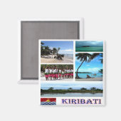 ZKI003 KIRIBATI, MOSAIC, Oceania, Fridge Magneet (Voorkant / Achterkant)