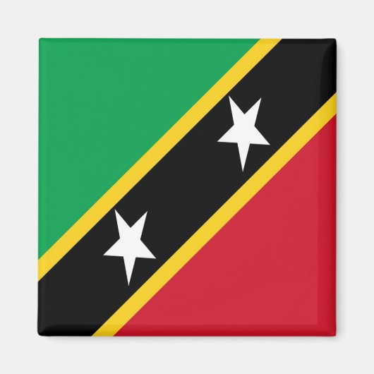 zKN001 SAINT KITTS EN NEVIS, VLAG, Amerika,Koelkas Magneet (Voorkant)