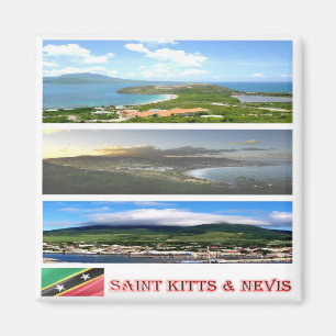 zKN003 SAINT KITTS NEVIS, Mosaic, Amerika, Fridge Magneet