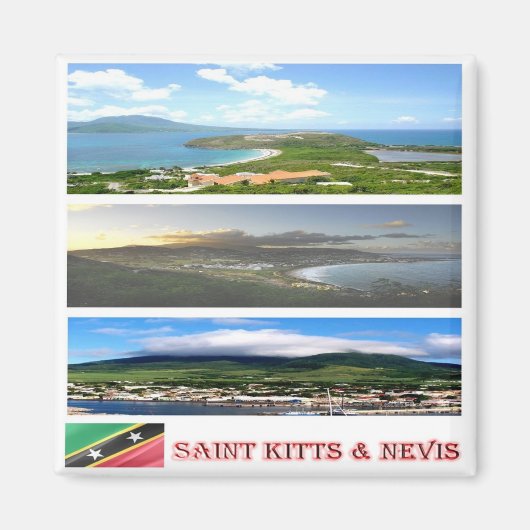 zKN003 SAINT KITTS NEVIS, Mosaic, Amerika, Fridge Magneet (Voorkant)