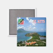 zKN006 SAINT KITTS Uitzicht, Saint Kitts Nevis, Fr Magneet (Voorkant / Achterkant)