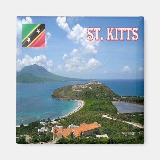 zKN006 SAINT KITTS Uitzicht, Saint Kitts Nevis, Fr Magneet (Voorkant)