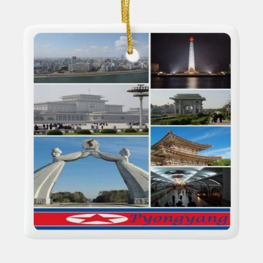 zKP003 PYONGYANG, Noord-Korea, Keramisch Ornament (Voorkant)