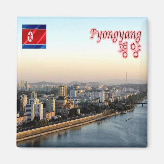 zKP006 Taedong River PYONGYANG Noord-Korea, Fridge Magneet (Voorkant)