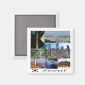 zKR008 SEOUL mozaïek, Zuid-Korea, Azië, Fridge Magneet (Voorkant / Achterkant)