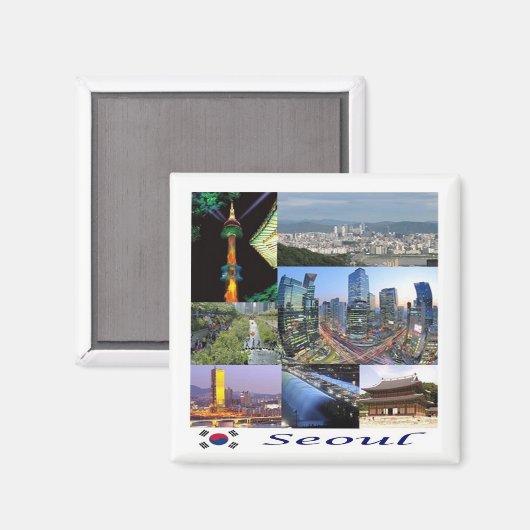 zKR008 SEOUL mozaïek, Zuid-Korea, Azië, Fridge Magneet (Voorkant / Achterkant)