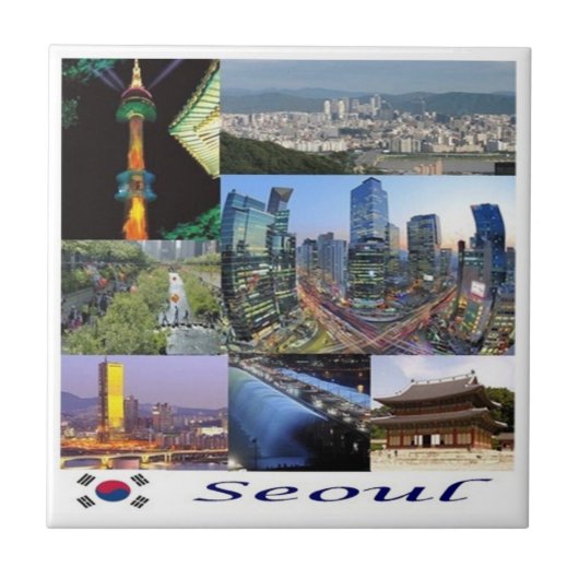 zKR008 SEOUL mozaïek, Zuid-Korea, Azië, Tegeltje (Voorkant)