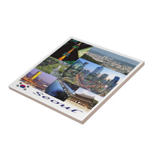 zKR008 SEOUL mozaïek, Zuid-Korea, Azië, Tegeltje