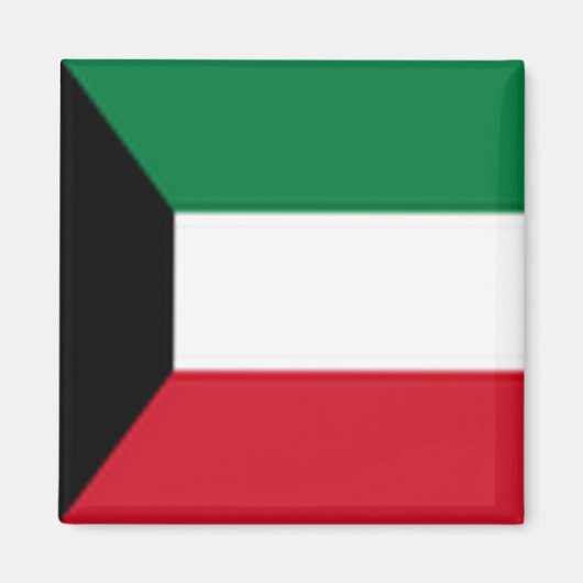 zKW001 Kuwaiti FLAG Koeweit, Fridge Magneet (Voorkant)