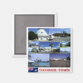 zKY005 GEORGE TOWN, Mozaïek, Kaaimaneilanden, Frid Magneet (Voorkant / Achterkant)