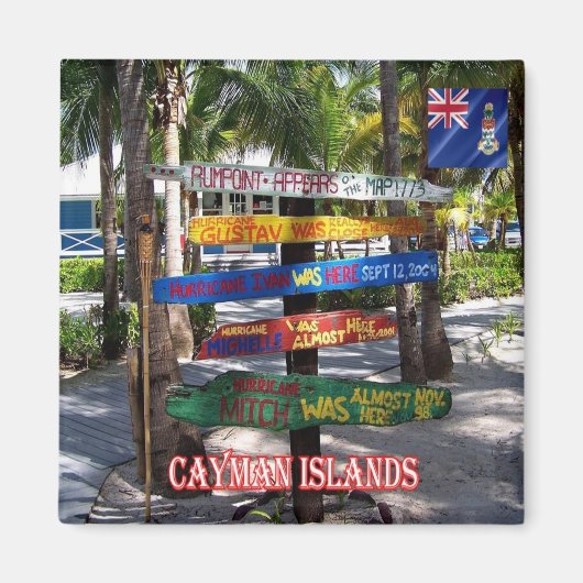 zKY007 CAYMAN ISLANDS, Signs Rum Point, Fridge Magneet (Voorkant)