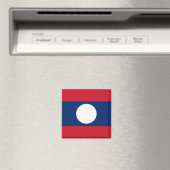 zLA001 FLAG LAOS, Fridge Magneet (Insitu (Vaatwasser))