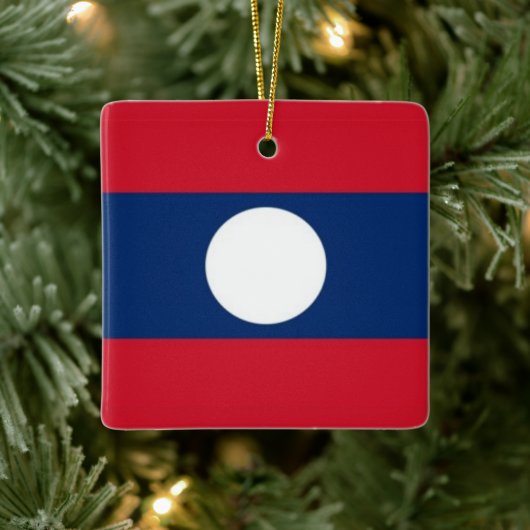 zLA001 VLAG LAOS, Keramisch Ornament (Boom)