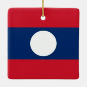 zLA001 VLAG LAOS, Keramisch Ornament (Achterkant)