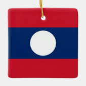 zLA001 VLAG LAOS, Keramisch Ornament (Voorkant)