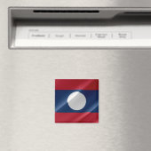 zLA002-golvende FLAG LAOS, Fridge Magnet (Insitu (Vaatwasser))