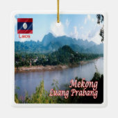 zLA006 LUANG PRABANG Mekong, Laos, Azië, Fridge Keramisch Ornament (Achterkant)
