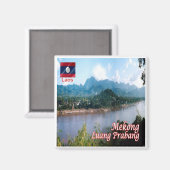 zLA006 LUANG PRABANG Mekong, Laos, Azië, Fridge Magneet (Voorkant / Achterkant)