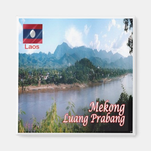 zLA006 LUANG PRABANG Mekong, Laos, Azië, Fridge Magneet (Voorkant)