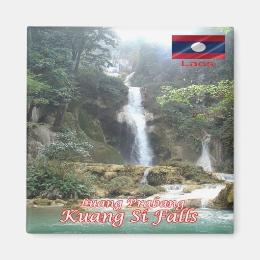 zLA009 KUANG SI-HERFSTEN Luang Prabang, Laos, Frid Magneet (Voorkant)