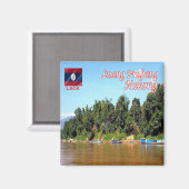 zLA012 MEKONG Luang Prabang, Laos, Azië, Fridge Magneet (Voorkant / Achterkant)
