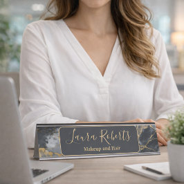 Zlanke Marmeren Gouden Professionele Huisstijl Bureau Naambordje