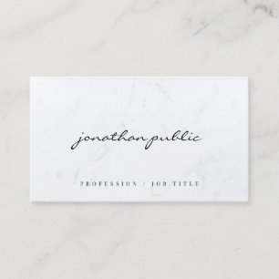 Zlanke Marmeren Sjabloon Calligrafie Script Luxe Visitekaartje
