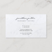 Zlanke Marmeren Sjabloon Calligrafie Script Luxe Visitekaartje (Achterkant)