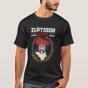 Zlatibor Servië Reizen Servische Vlag Kaart Srbija T-shirt