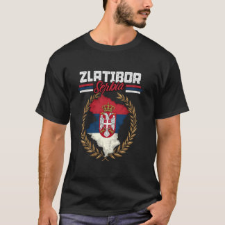 Zlatibor Servië Reizen Servische Vlag Landkaart Sr T-shirt