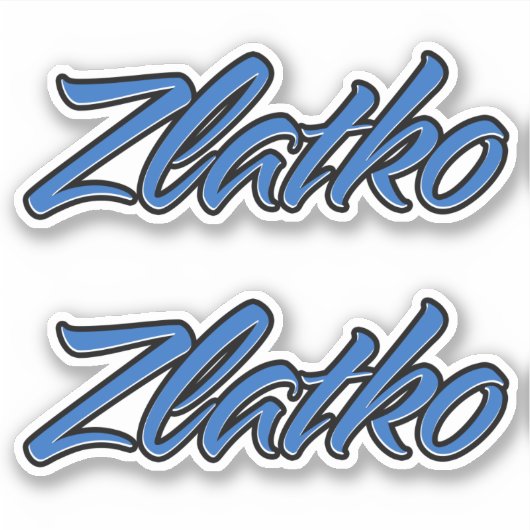 Zlatko Name blue Aufkleber Sticker Stickerset (Voorkant)