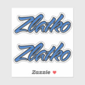 Zlatko Name blue Aufkleber Sticker Stickerset (Vel)