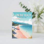 Zlatni Rat Beach Kroatië Reizen Kunst Vintage Briefkaart (Staand voorkant)