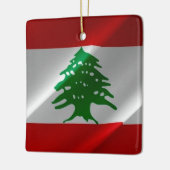 zLB002 zwaait Libanese VLAG Libanon, Keramisch Ornament (Links)