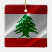 zLB002 zwaait Libanese VLAG Libanon, Keramisch Ornament (Achterkant)