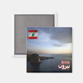 zLB007 BEIRUT sunset, Libanon, Azië, Fridge Magneet (Voorkant / Achterkant)