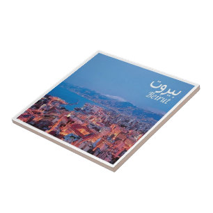 zLB008 BEIROET panorama, Libanon, Azië, Tegeltje