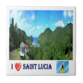 zLC004 SAINT LUCIA I Love, Amerika, Tegeltje (Voorkant)